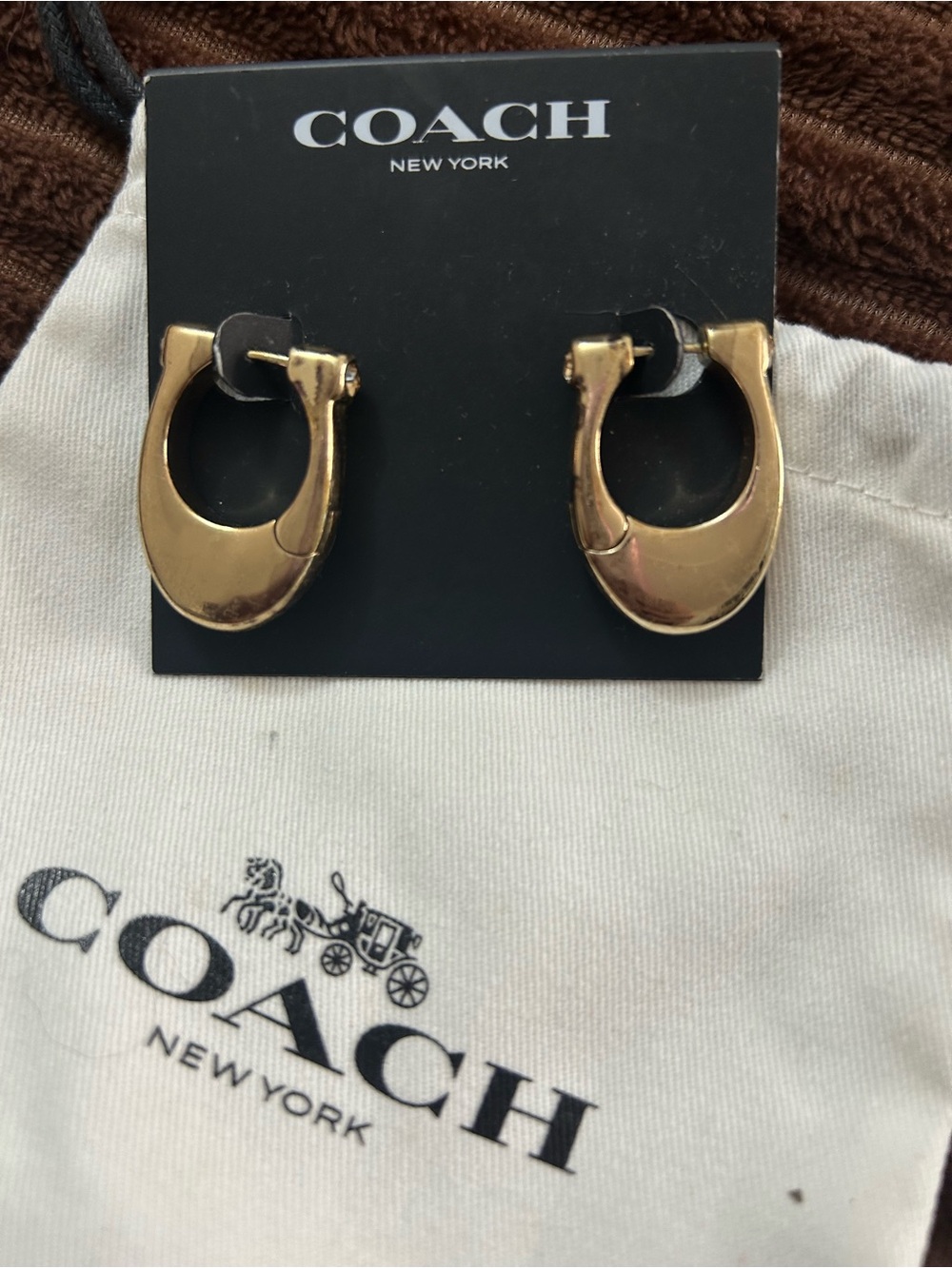 Aretes dorados Coach